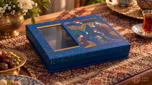 جعبه هدیه با طرح فیل در تاریکی مثنوی، الهام گرفته از هنر ایرانی و طراحی بسته بندی اصیل