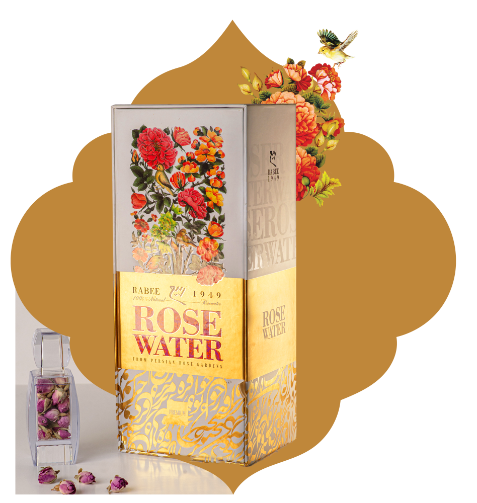 جعبه لوکس گلاب ربیع با طراحی صادراتی و نقوش ایرانی