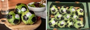 بسته‌بندی خلاقانه کاهو پیچک تسکو (Tesco) به شکل توپ فوتبال برای کمپین جام جهانی.