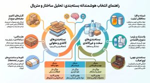 اینفوگرافیک راهنمای انتخاب بهترین متریال و ساختار بستهبندی محصولات