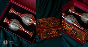 نمونه بسته بندی صنایع دستی اصفهان با هاردباکس لوکس برای محصولات هنری و صادراتی